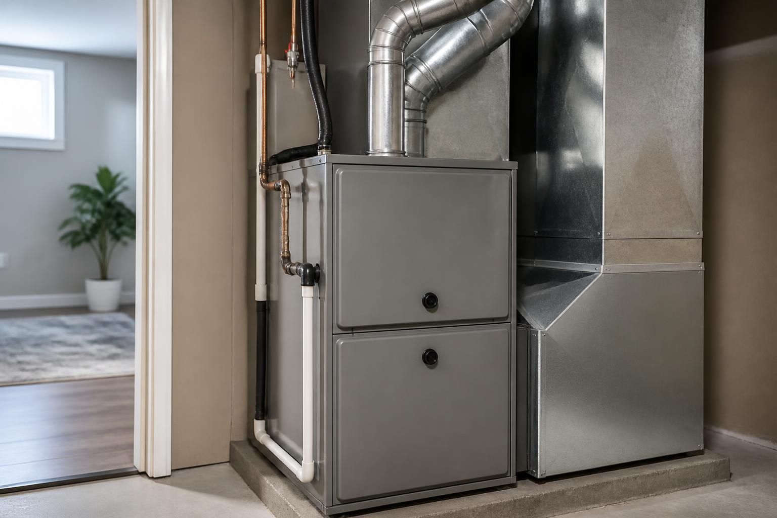 Restored HVAC system in a clean home utility space